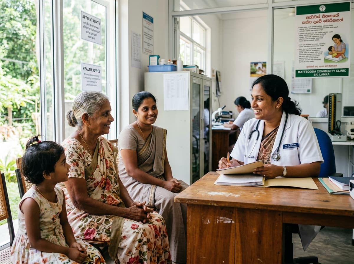 A doctor caring for a patient at the clinic